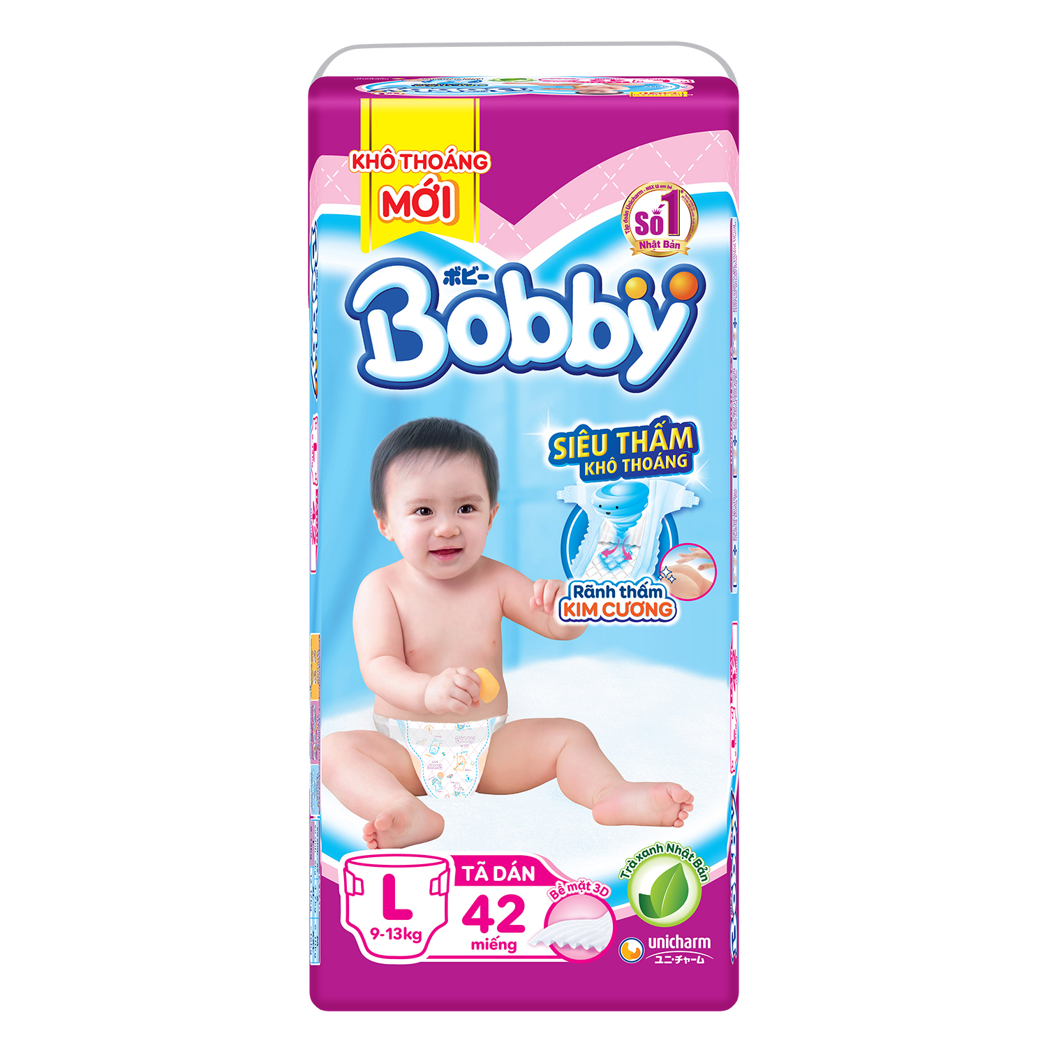 tã bobby size L 42 miếng